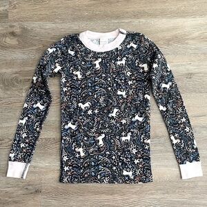 Hanna Andersson Unicorn Girls Floral Long Sleeve Cotton Top Girl's Size 10